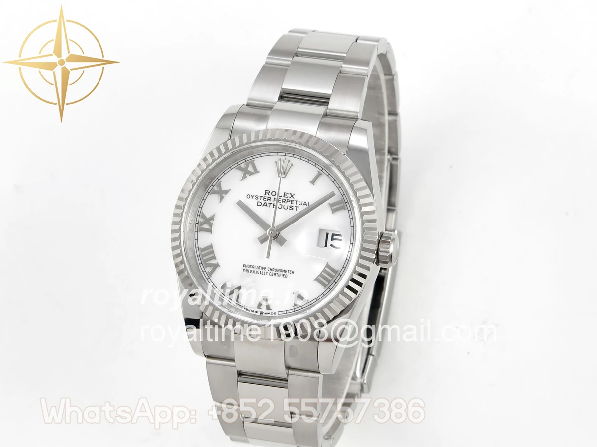 Rolex DateJust 36 SS 126234 ARF White Roman Dial on Oyster Bracelet DD3235 - Image 3