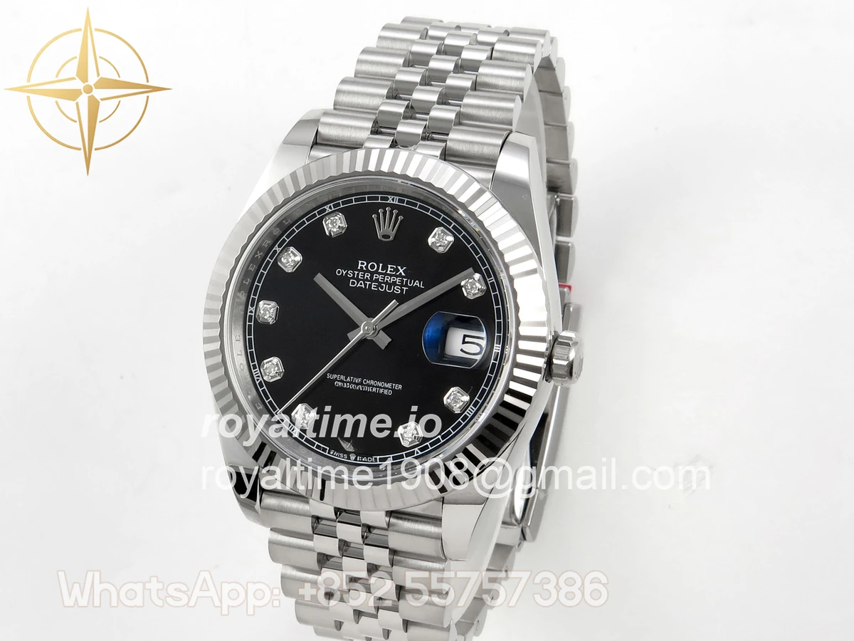 Rolex DateJust 41 126334 904L SS SCF Black Diamonds Dial on Jubilee Bracelet VR3235 - Image 3