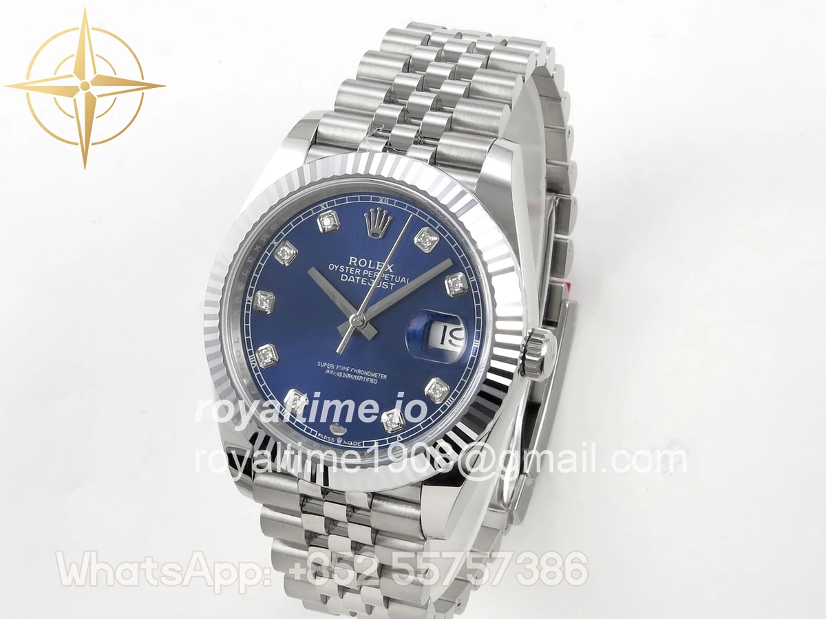 Rolex DateJust 41 126334 904L SS SCF Blue Diamonds Dial on Jubilee Bracelet VR3235 - Image 3
