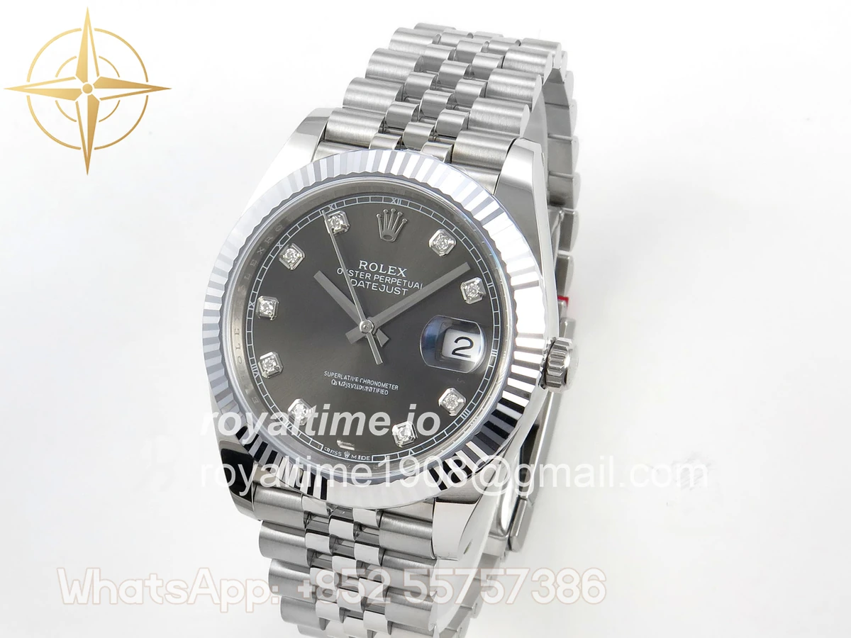 Rolex DateJust 41 126334 904L SS SCF Gray Diamonds Dial on Jubilee Bracelet VR3235 - Image 3