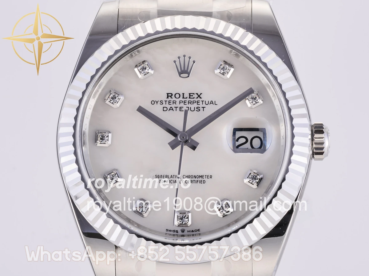 Rolex DateJust 41 126334 Clean Plus 904L Steel White MOP Diamonds Dial on Oyster Bracelet DD3235 - Image 3