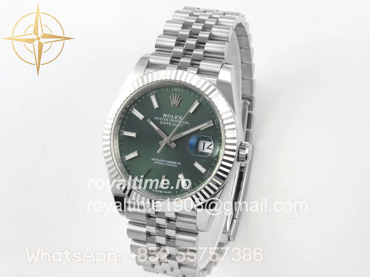 Rolex DateJust 41 126334 Clean Plus Green Stick Dial on Jubilee Bracelet JH3235 (Free Sprung) Weighted 133g - Image 3