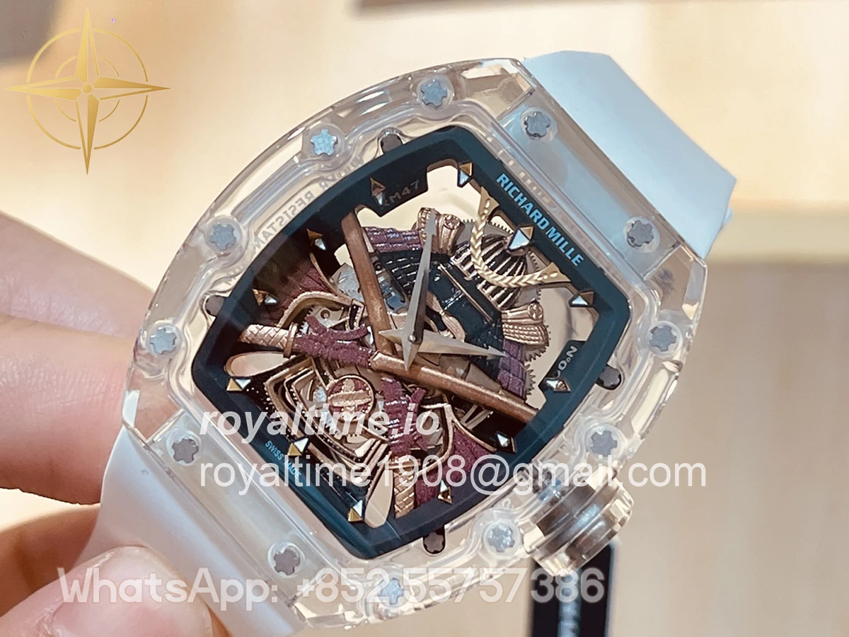 Richard Mille RM 047 Tourbillon Samurai Sapphire on White Rubber Strap - Image 3
