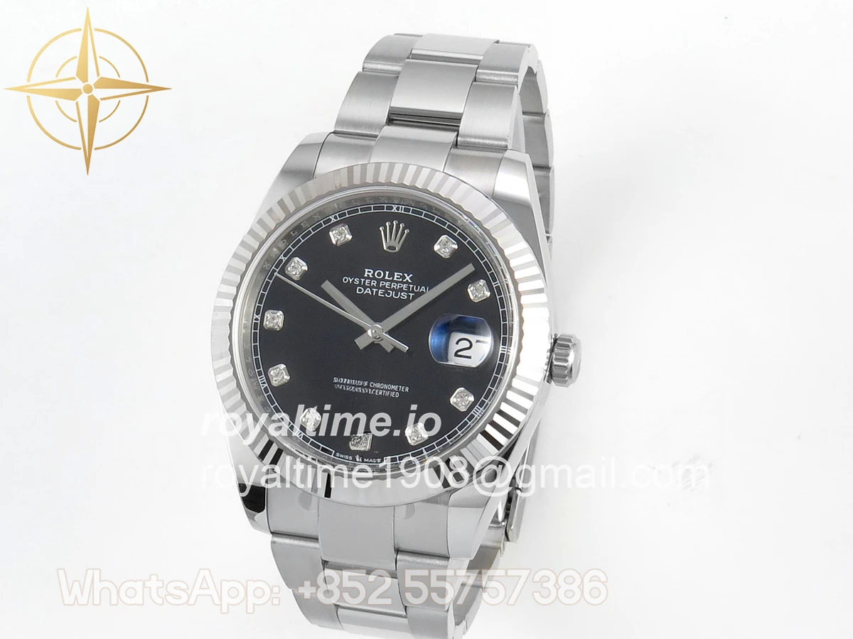 Rolex DateJust 41mm 126334 ARF Black Diamonds Dial on Oyster Bracelet DD3235 - Image 3