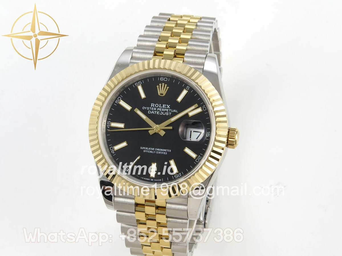Rolex DateJust 41 126333 QF 904L Steel Black Stick Dial on SS/YG Jubilee Bracelet QF3235 (145g) - Image 3