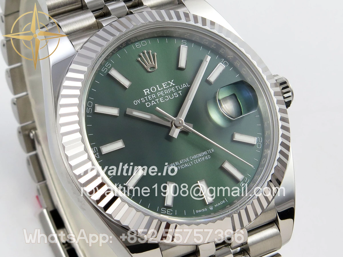 Rolex DateJust 41 126334 Clean Plus 904L Steel Green Stick Dial on Jubilee Bracelet DD3235 - Image 3