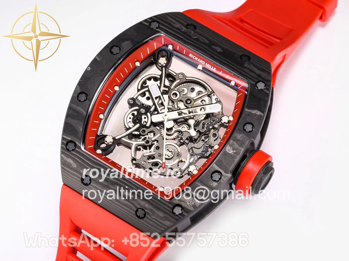 Richard Mille RM 055 Bubba Watson in NTPT Carbon Red Rubber Strap - Image 3