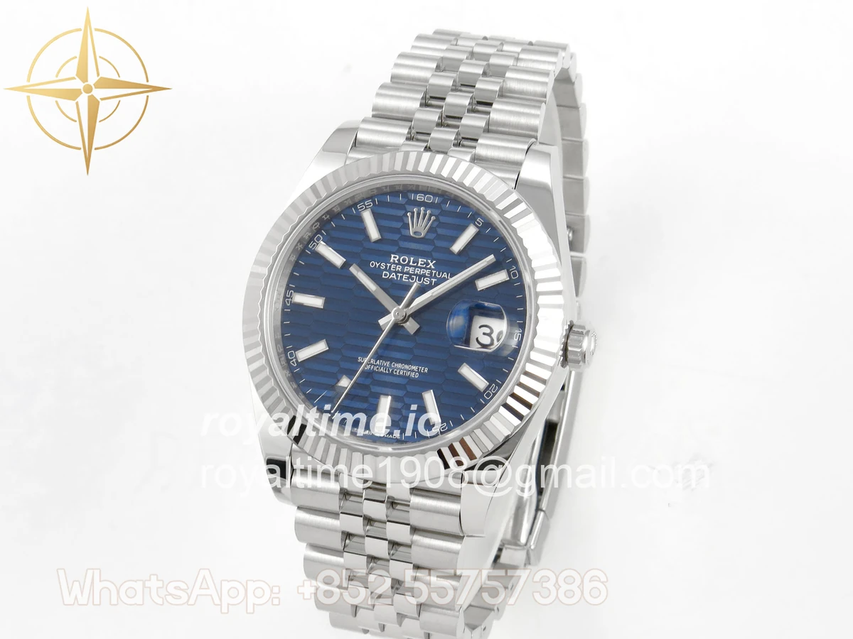 Rolex DateJust 41 126334 SCF 904L Steel Blue Textured Stick Dial on Jubilee Bracelet A3235 - Image 3