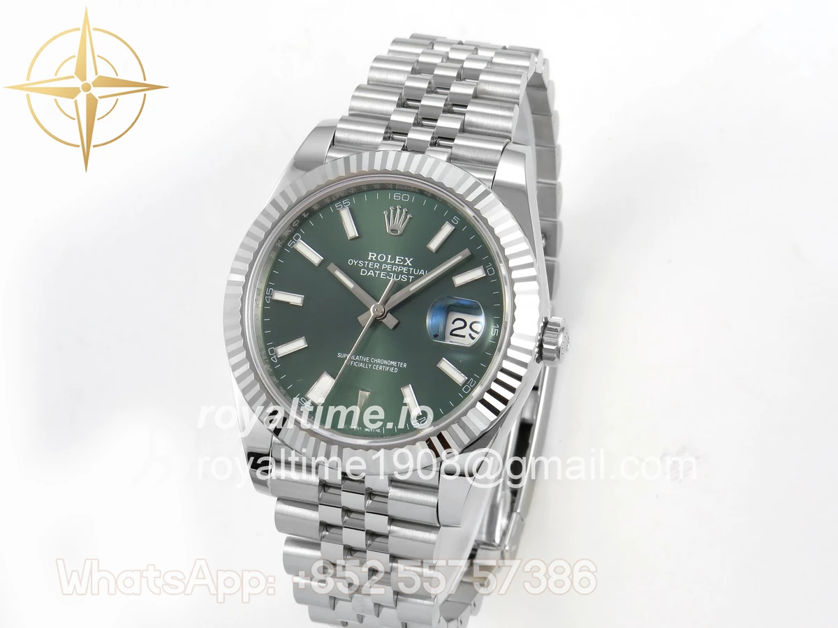 Rolex DateJust 41 126334 SCF 904L Steel Green Stick Dial on Jubilee Bracelet A3235 - Image 3