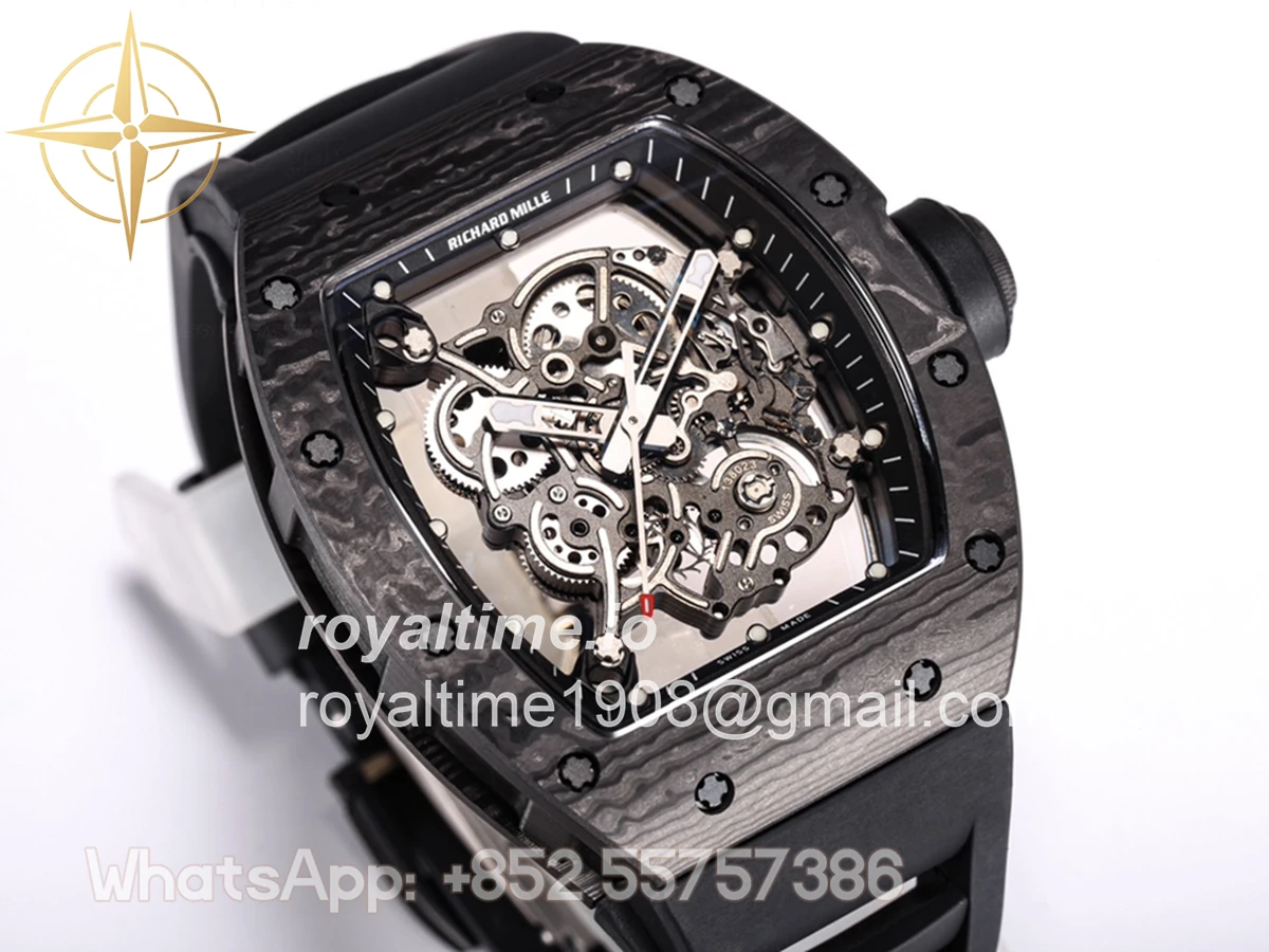 Richard Mille RM 055 Bubba Watson NTPT on Black Rubber Strap RMUL2 - Image 3