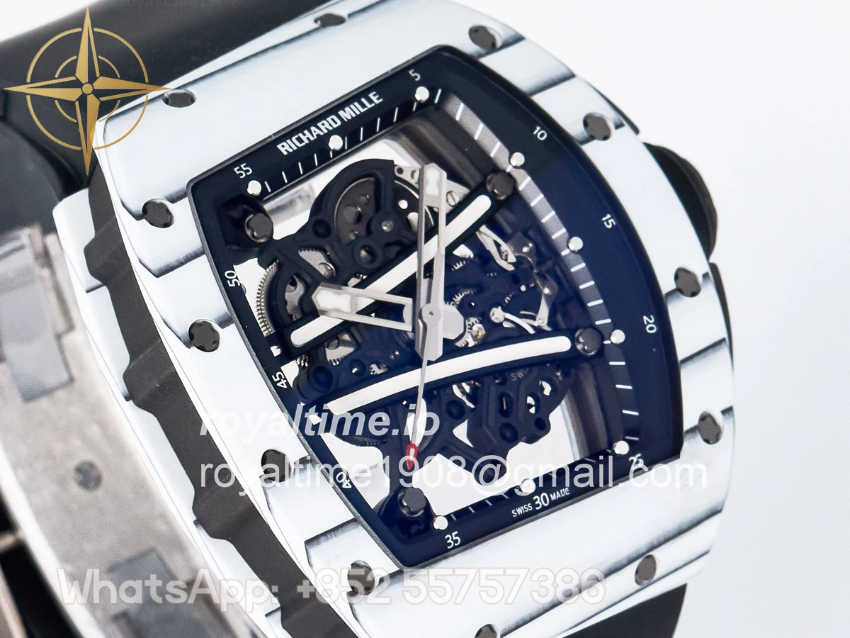 Richard Mille RM 61-01 Yohan Blake White NTPT ZF on Black Rubber Strap RMUL2 - Image 3