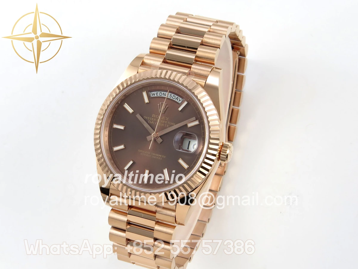 Rolex DayDate 40 228235 ARF Brown Stick Dial on President Bracelet VR3255 - Image 3