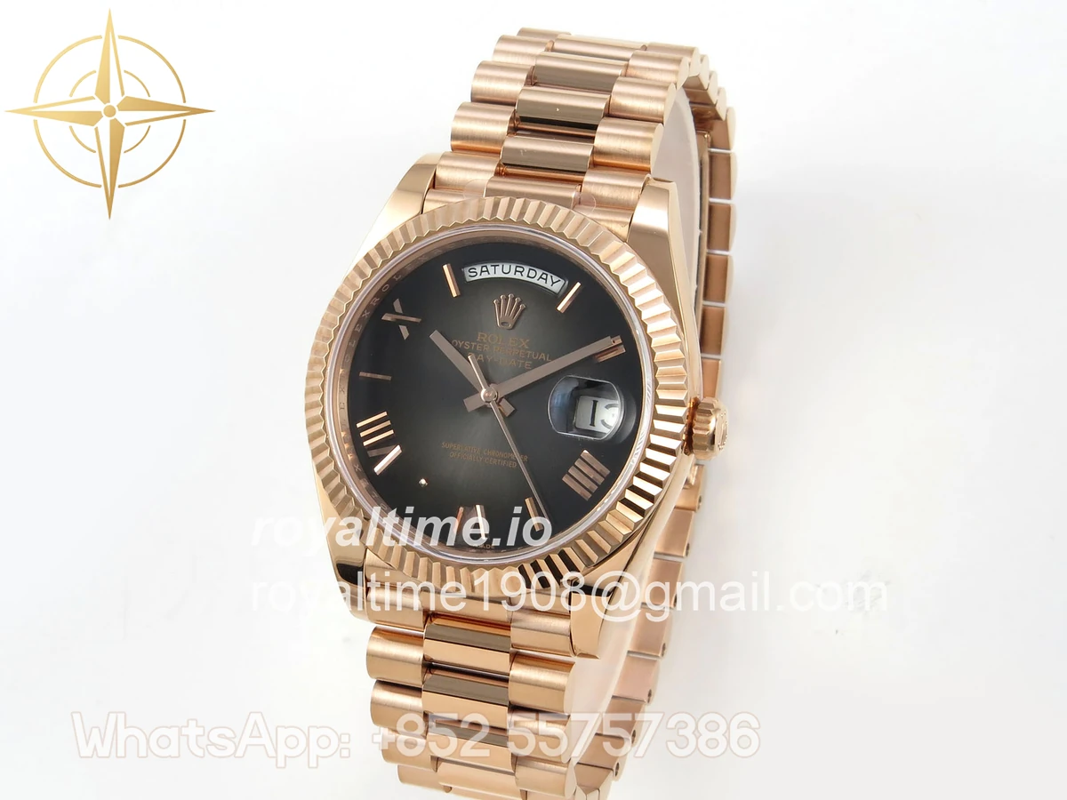 Rolex DayDate 40 228235 ARF Gray Ombre Roman Dial on President Bracelet VR3255 - Image 3