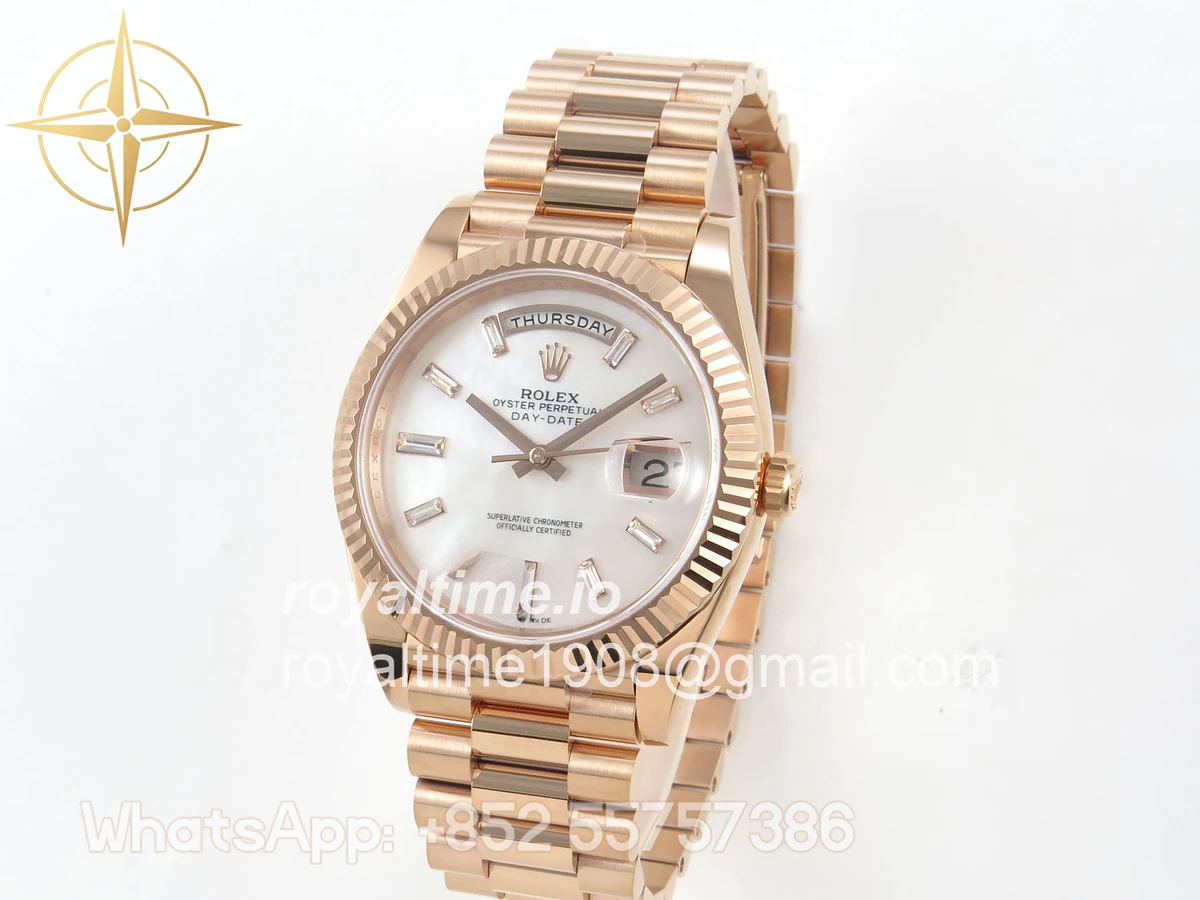 Rolex DayDate 40 228235 ARF White MOP Crystal Dial on President Bracelet VR3255 - Image 3
