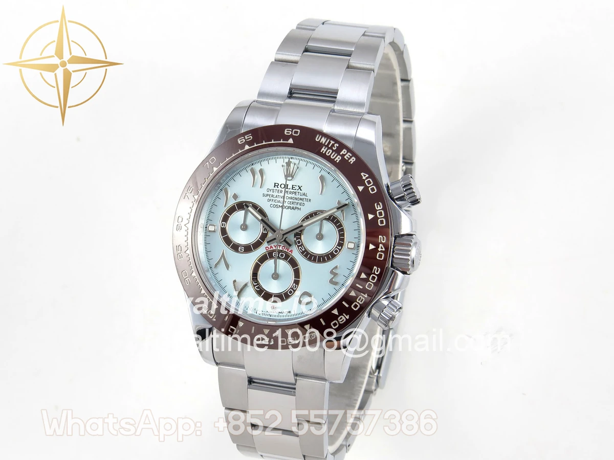 Rolex Daytona 116506 3CF Ice Blue Dial Arabic Markers on SS Bracelet SH4130 V2 - Image 3