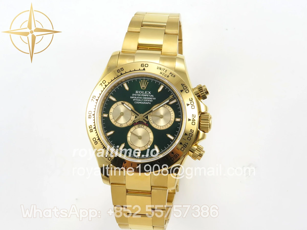 Rolex Daytona 116508 YG 3CF Green/YG Dial on YG Bracelet DD4131 (Gain Weight) - Image 3