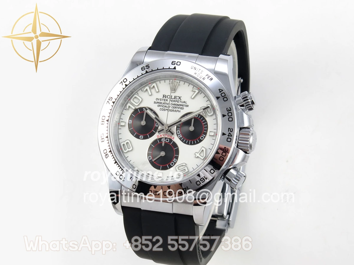 rolex Daytona 116519 QF White/Black Numeral Dial on Oysterflex Strap SA4130 V11 (Gain Weight) 160g - Image 3