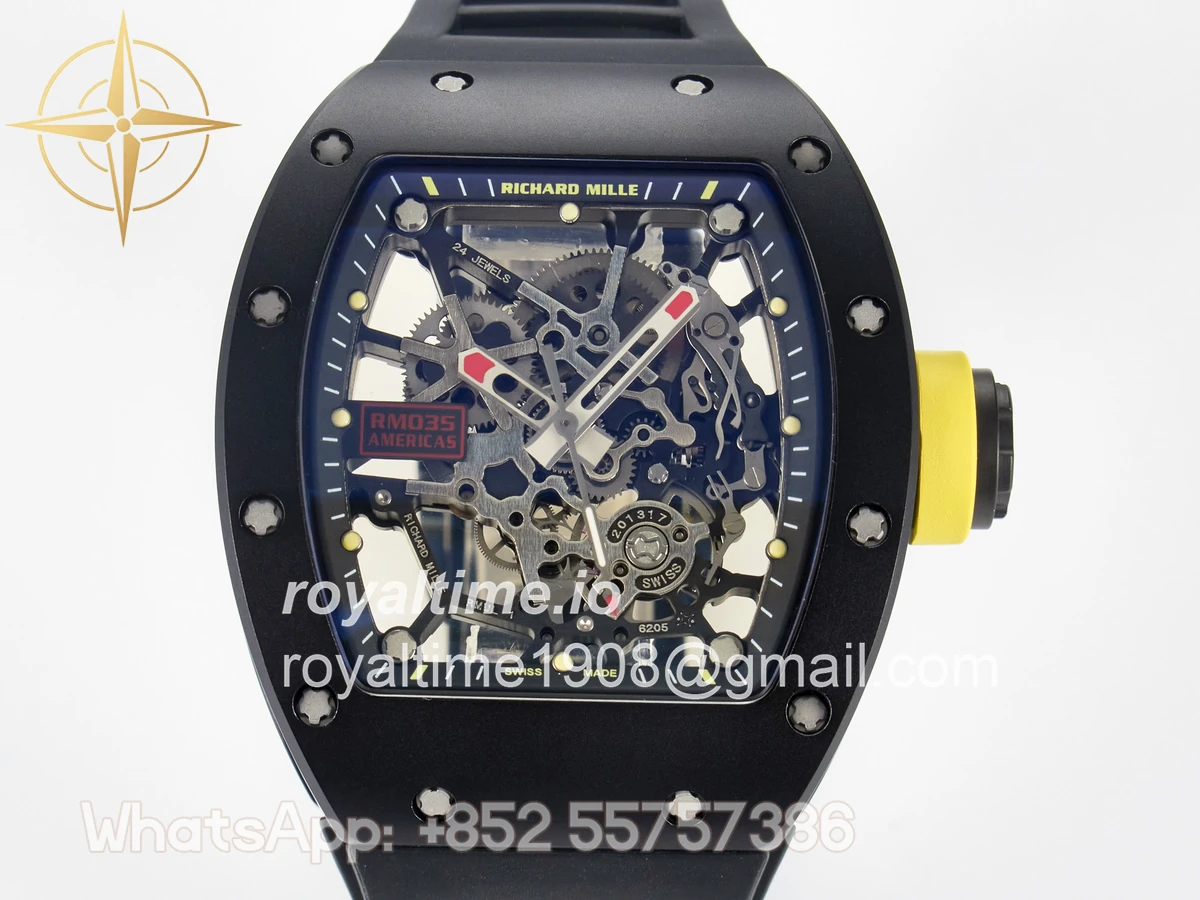 Richard Mille RM035-02 Black Ceramic SONIC Skeleton Dial on Black Rubber Strap RMUL1 - Image 3