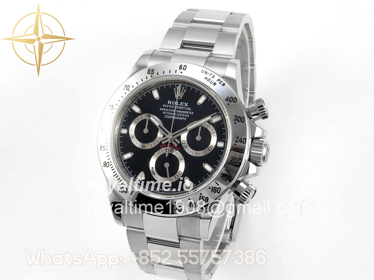 Rolex Daytona 116520 UFO Black Dial on Bracelet UF4130 (Free Sprung) - Image 3