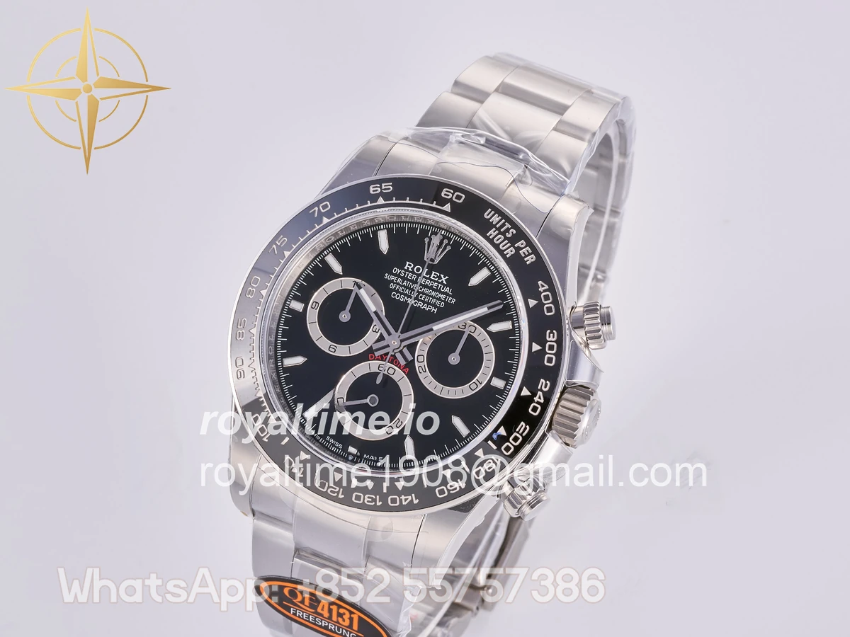 Rolex Daytona 126500 QF 904L Steel Black Dial on SS Bracelet JH4131 (Free Sprung) - Image 3