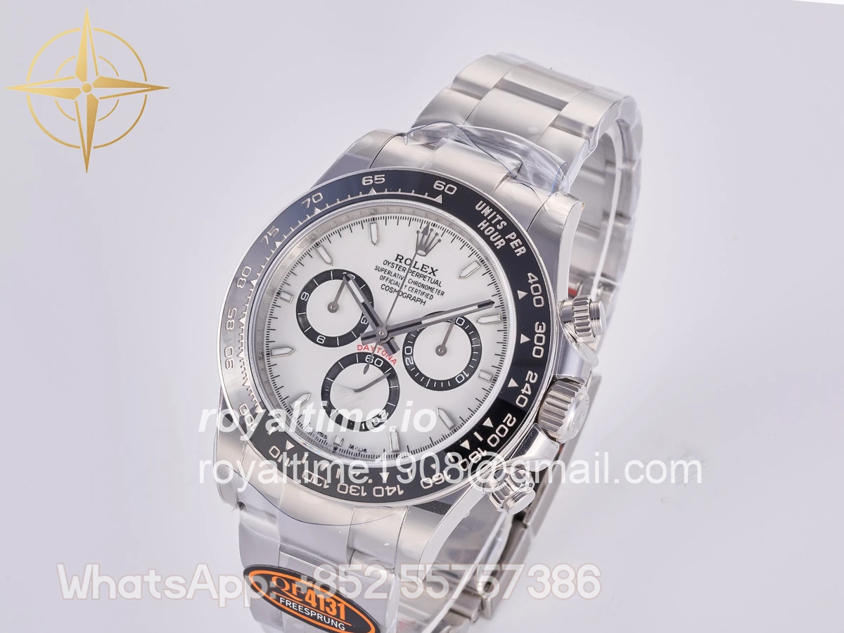 Rolex Daytona 126500 QF 904L Steel White Dial on SS Bracelet JH4131 (Free Sprung) - Image 3