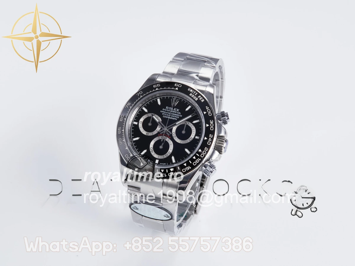 Rolex Daytona 126500 UFO 904L Steel Black Dial on SS Bracelet UF4131 (Free Sprung) - Image 3