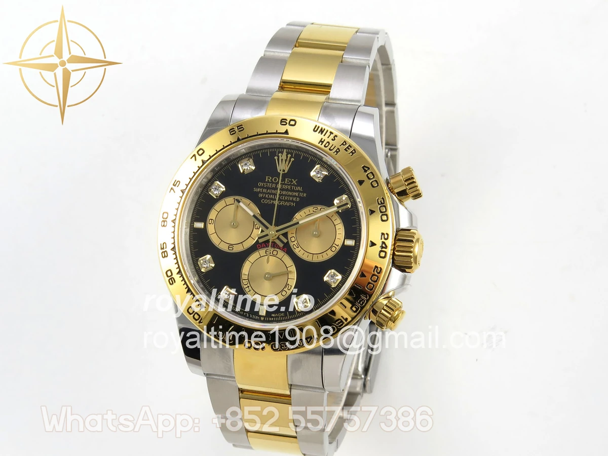 Rolex Daytona 126503 SS/YG UFO Black/YG Diamonds Dial on SS/YG Bracelet UF4131 (Free Sprung) - Image 3
