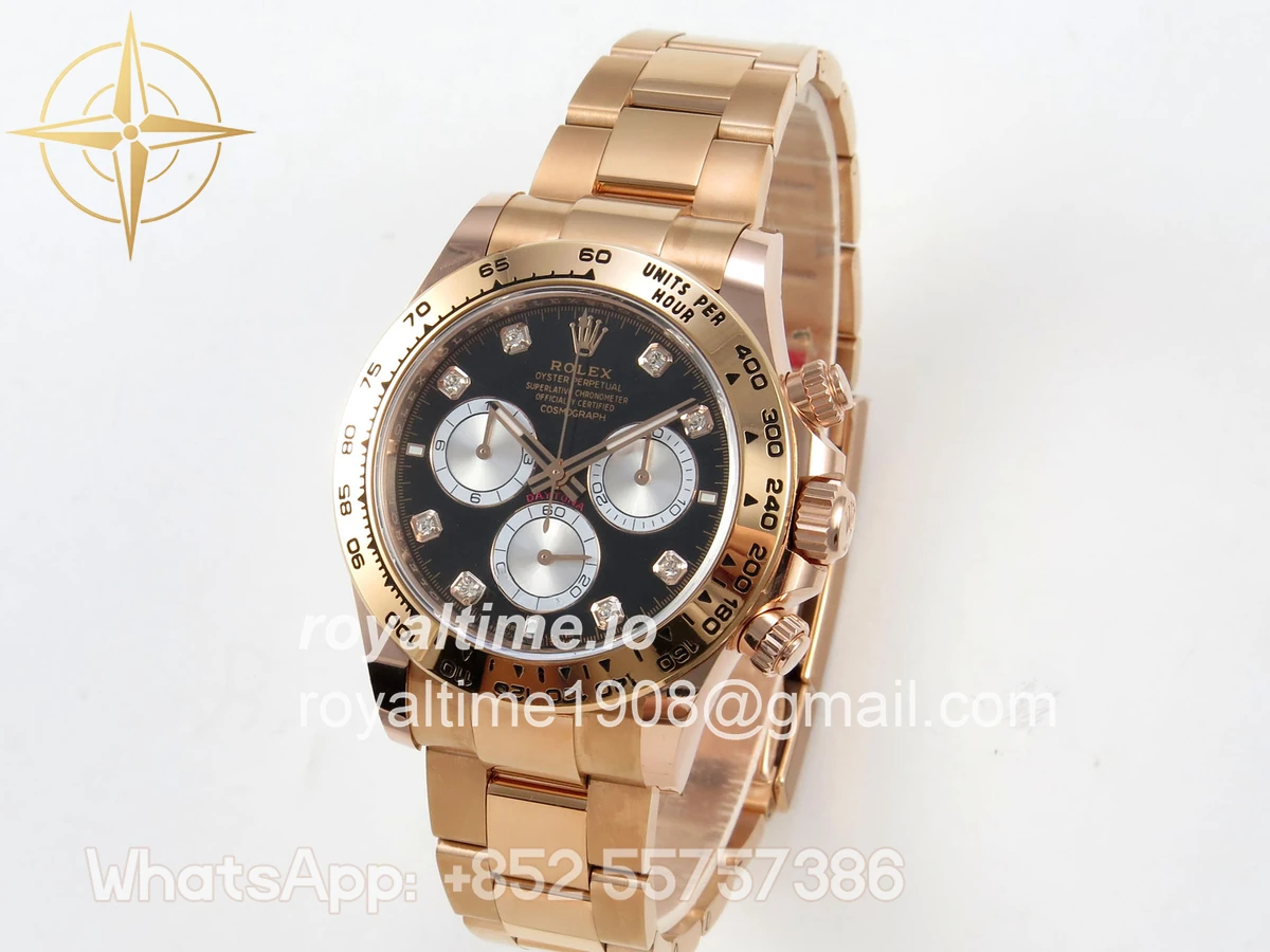 Rolex Daytona 126505 BTF Black/Silver Diamonds Dial on RG Braclet DD4131 (Weighted) 220g - Image 3