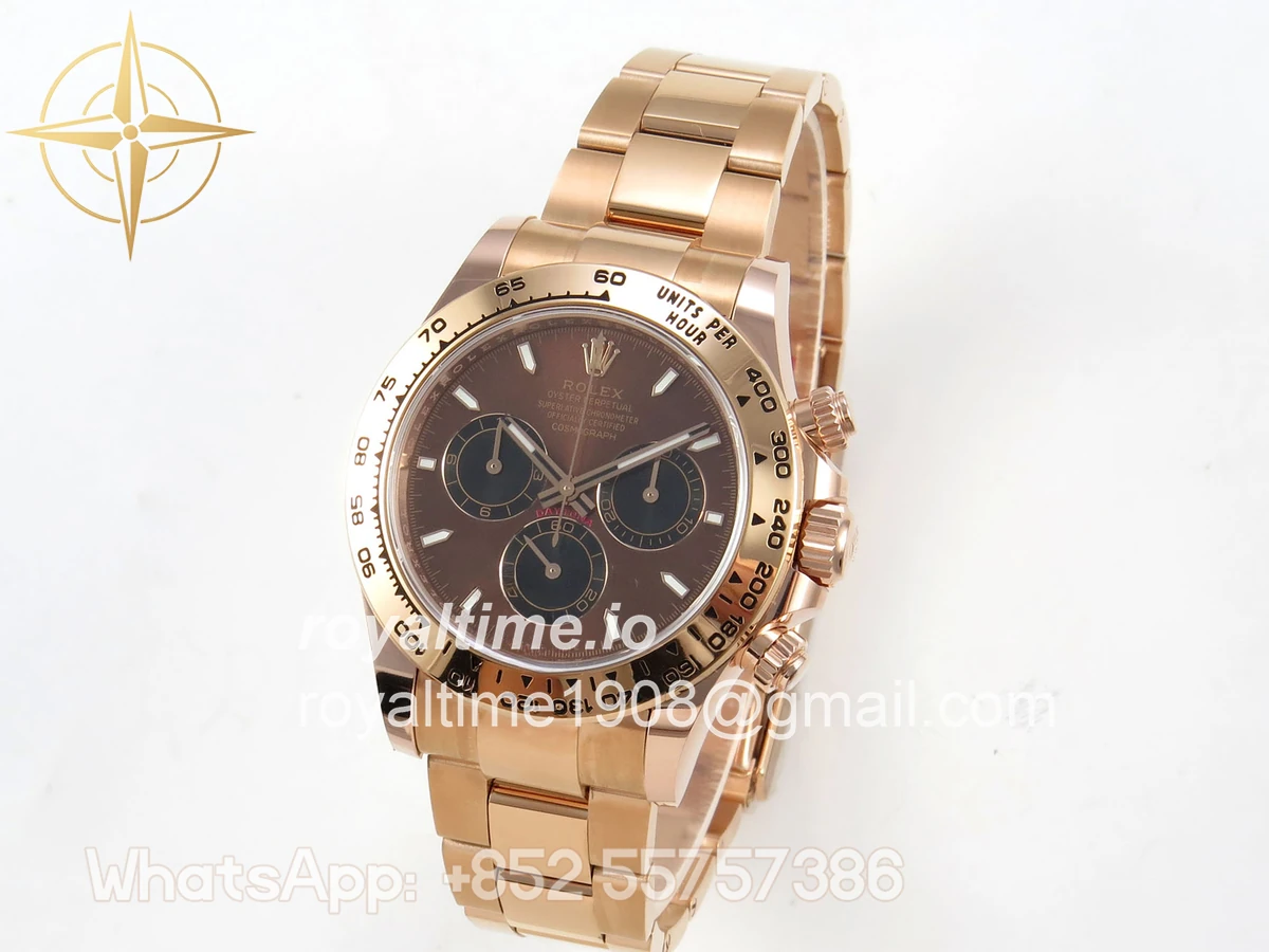 Rolex Daytona 126505 BTF Brown/Black Dial on RG Braclet DD4131 (Weighted) 220g - Image 3