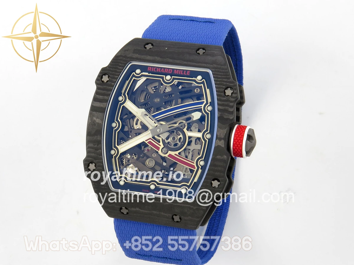 Richard Mille AVF RM67-02 France Black NTPT Spain Skeleton Dial on Blue Elastic strap CRMA7 - Image 3