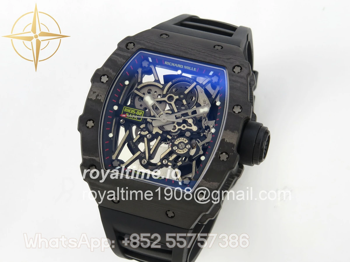 Richard Mille RM035-02 NTPT ZF Skeleton Dial on Black Rubber Strap RMAL1 V7 - Image 3
