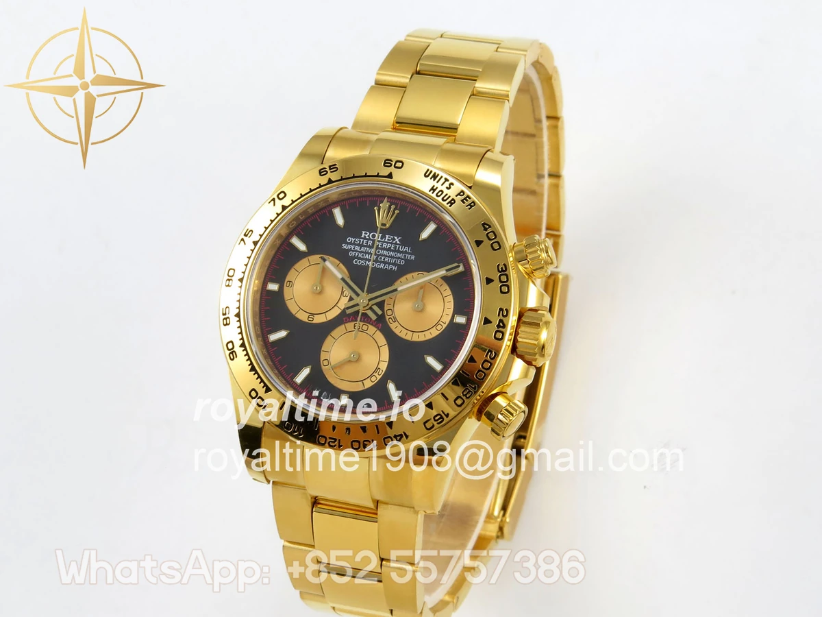 Rolex Daytona 126508 BTF Black/YG Dial on YG Braclet DD4131 (Weighted) 220g - Image 3