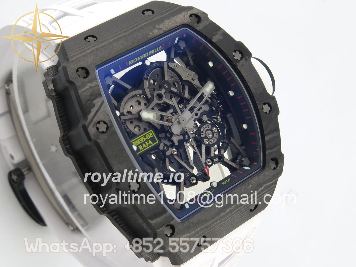 Richard Mille RM035-02 NTPT ZF Skeleton Dial on White Rubber Strap RMAL1 V7 - Image 3