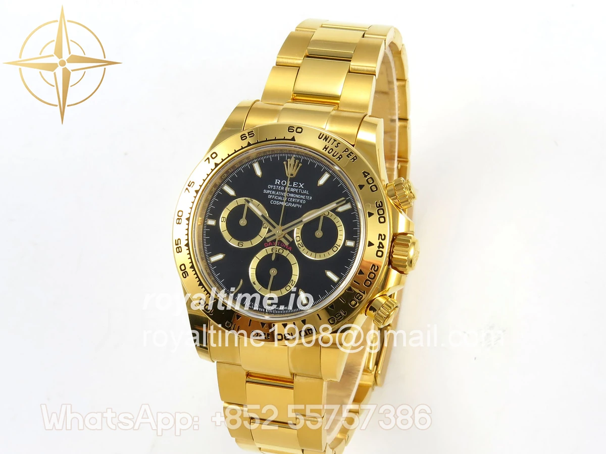 Rolex Daytona 126508 BTF Black Dial on YG Braclet DD4131 (Weighted) 220g - Image 3