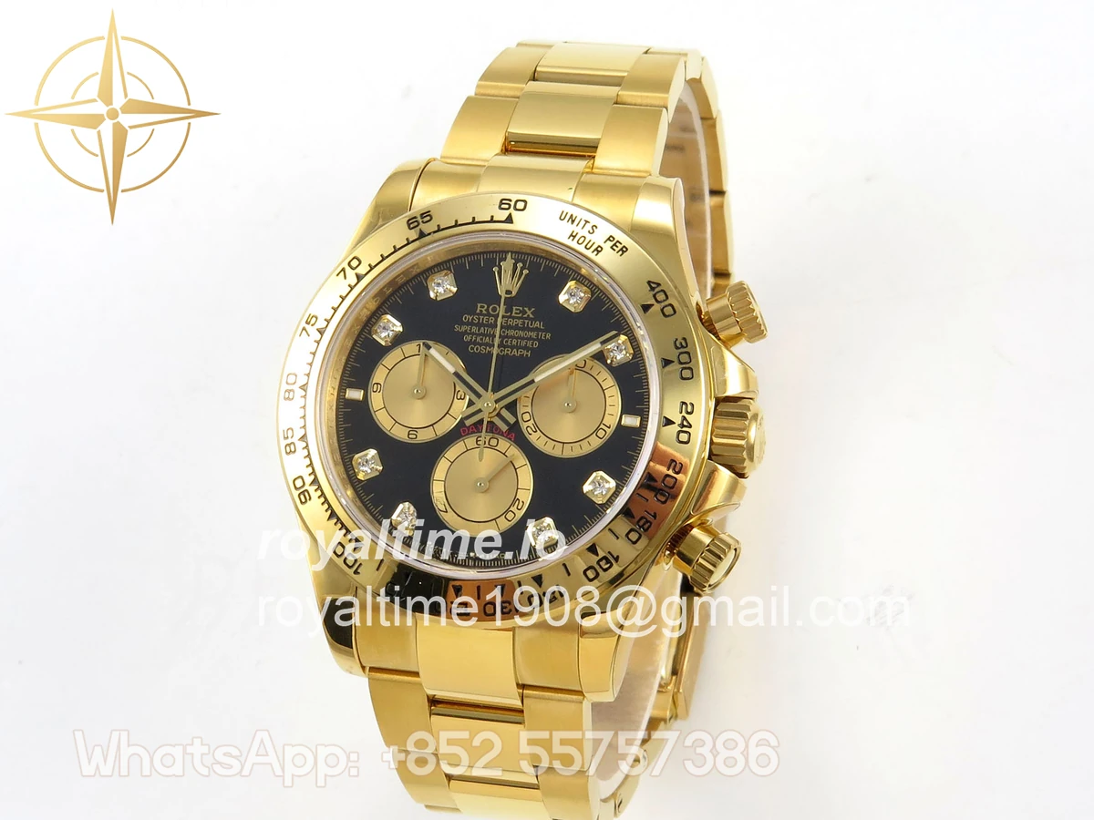 Rolex Daytona 126508 YG UFO Black/YG Diamonds Dial on YG Bracelet UF4131 (Free Sprung) - Image 3