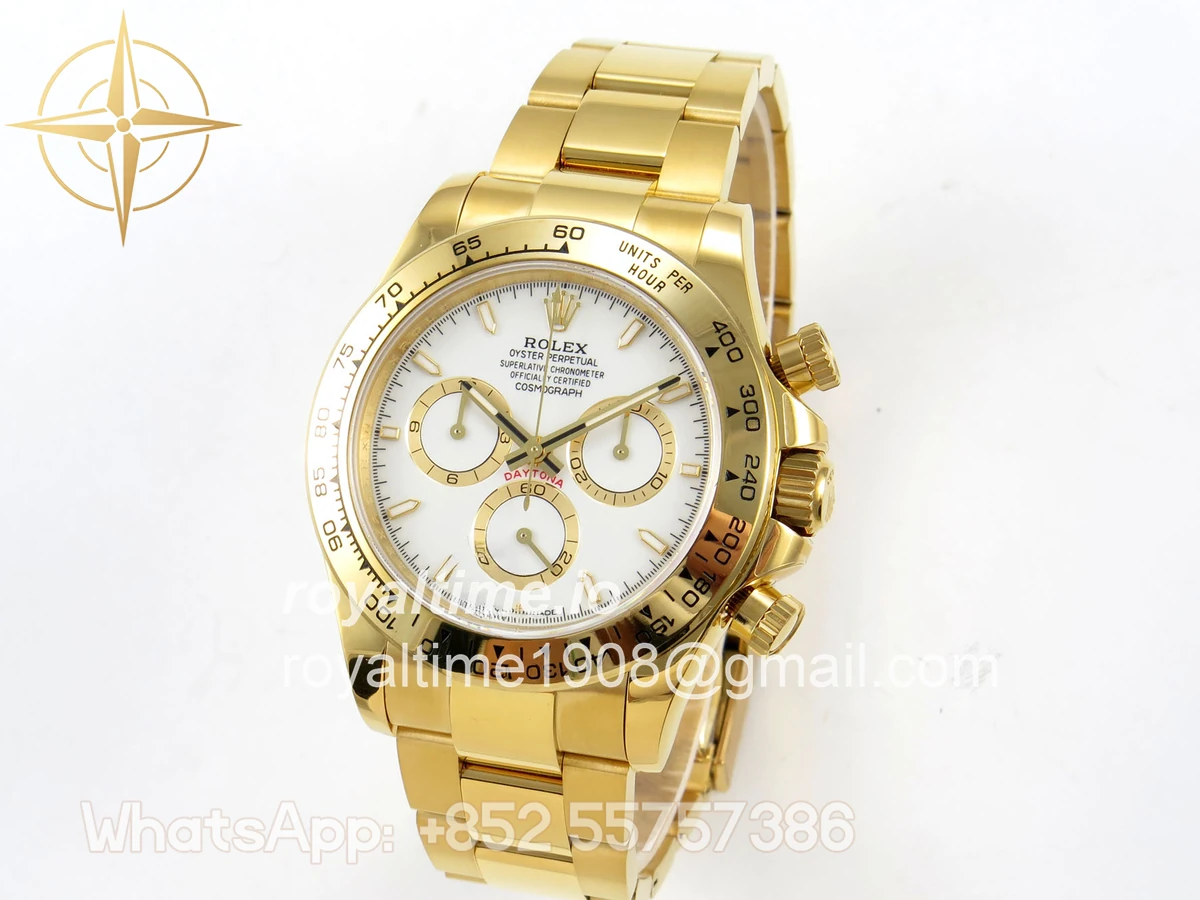 Rolex Daytona 126508 YG UFO White Dial on YG Bracelet UF4131 (Free Sprung) - Image 3