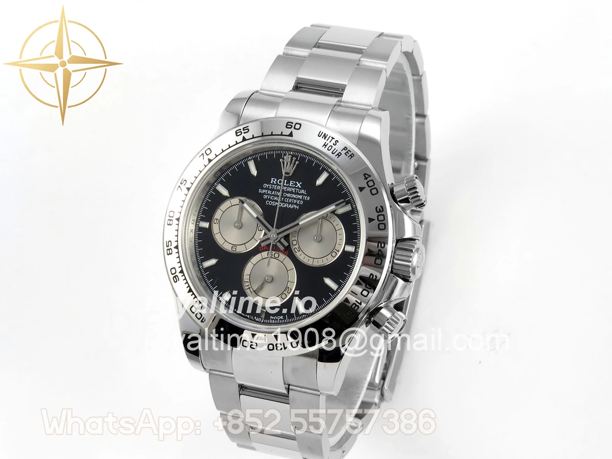 Rolex Daytona 126509 904L SS UFO Black Dial Silver Subdial On 904L SS Bracelet UF4131 (Free Sprung) - Image 3