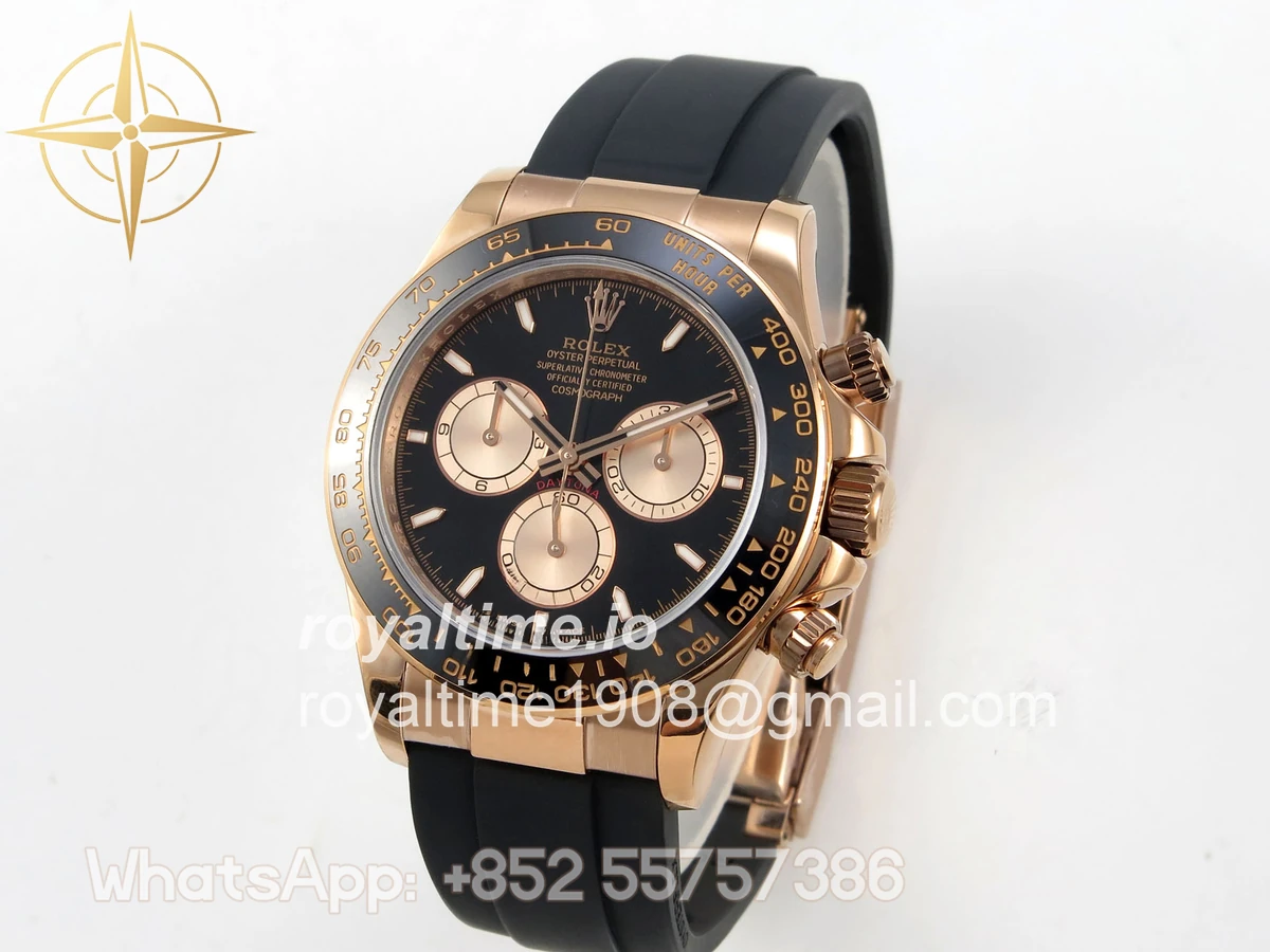 Rolex Daytona 126515 QF Black/RG Dial on Oysterflex Strap JH4131 V18 (Free Sprung) Weighted 157g - Image 3