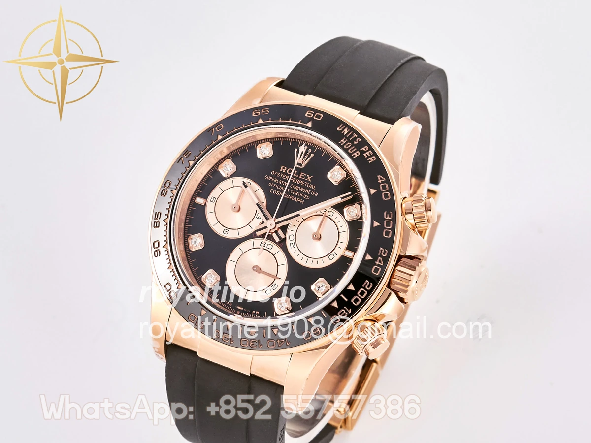 Rolex Daytona 126515 TMF Black/RG Diamonds Dial on Oysterflex Strap DD4131 - Image 3