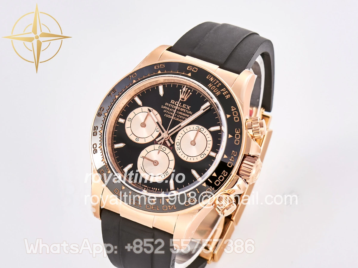 Rolex Daytona 126515 TMF Black/RG Stick Dial on Oysterflex Strap DD4131 - Image 3
