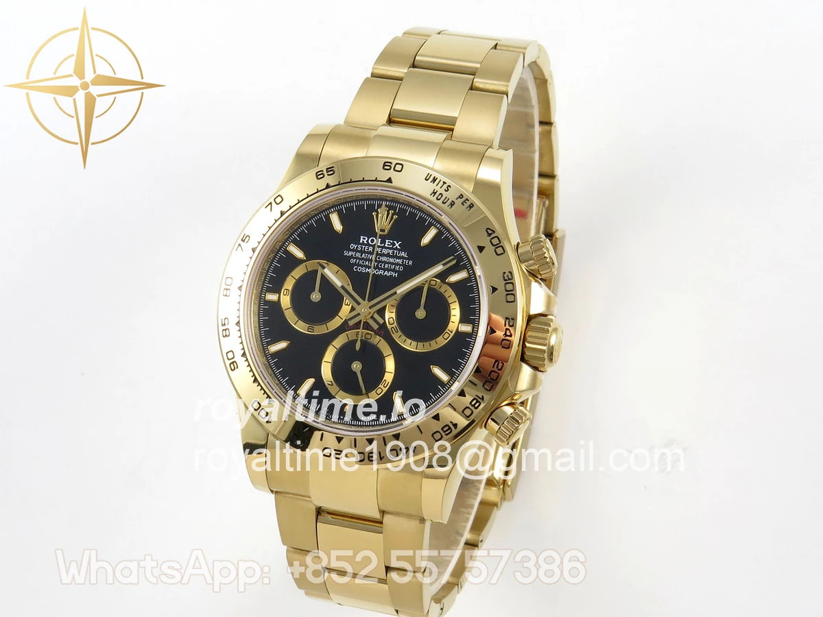 Rolex Daytona 126508 AVF Black Stick Dial on YG Bracelet DD4131 (Mod) - Image 3
