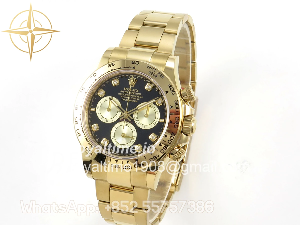 Rolex Daytona 126508 AVF Black/YG Diamonds Dial on YG Bracelet DD4131 (Mod) - Image 3