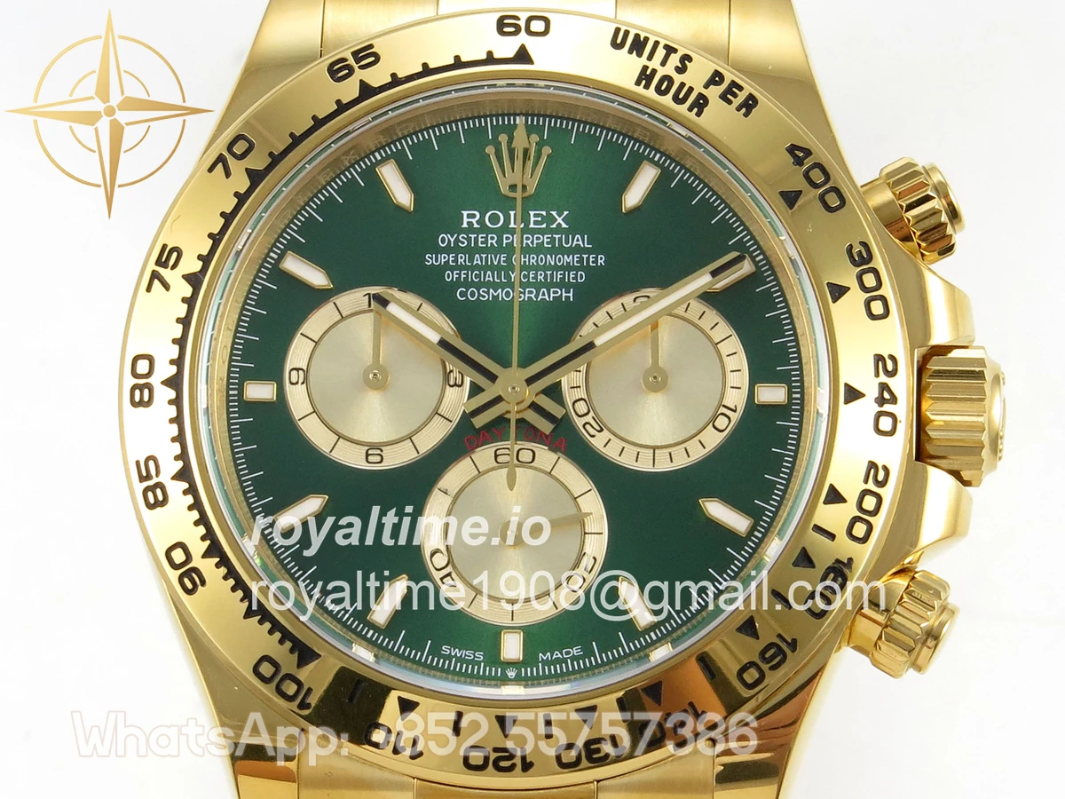 Rolex Daytona 126508 YG Clean Plus Green/YG Dial on Oysterflex Strap DD4131 - Image 3