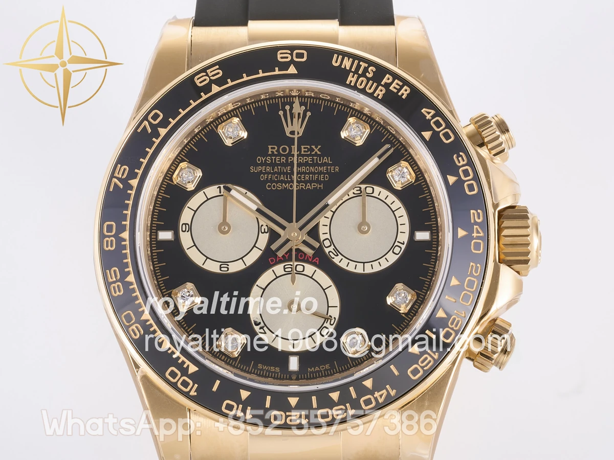Rolex Daytona 126518 3BF YG/Black Diamonds Dial Sticks Markers on Oysterflex Strap Weighted 160g - Image 2