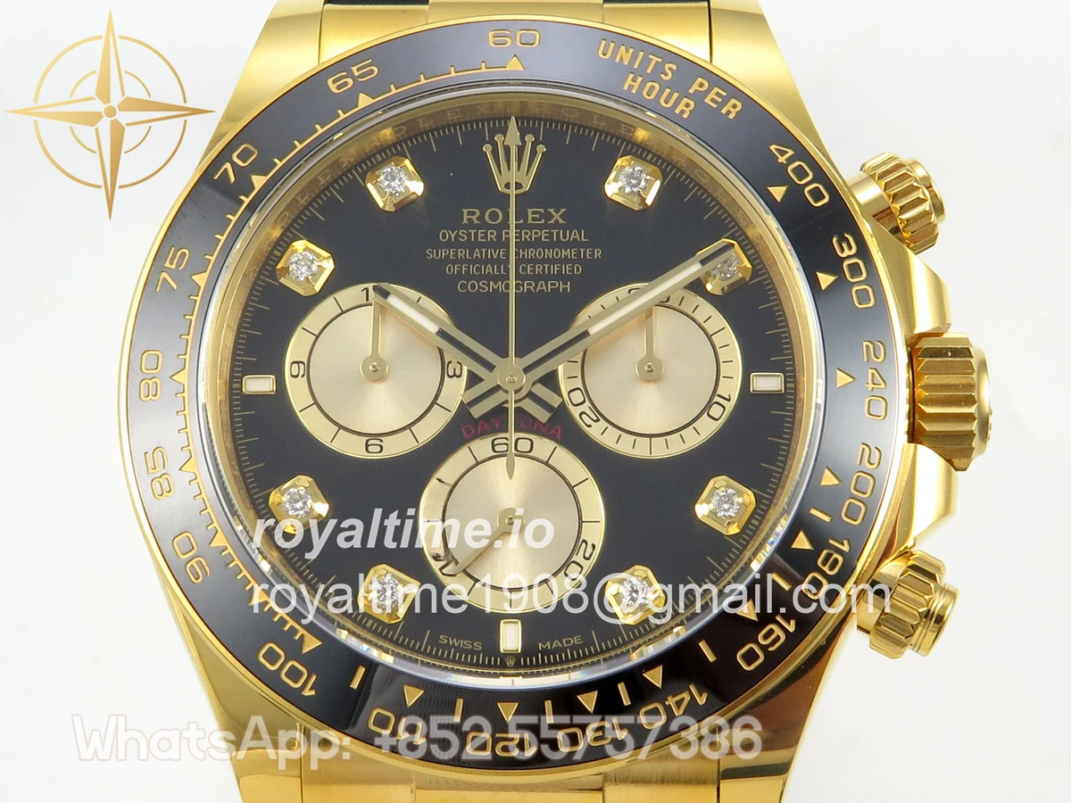 Rolex Daytona 126518 ARF Black/YG Diamonds Dial on Oysterflex Strap DD4131 V2 (Weighted) - Image 3