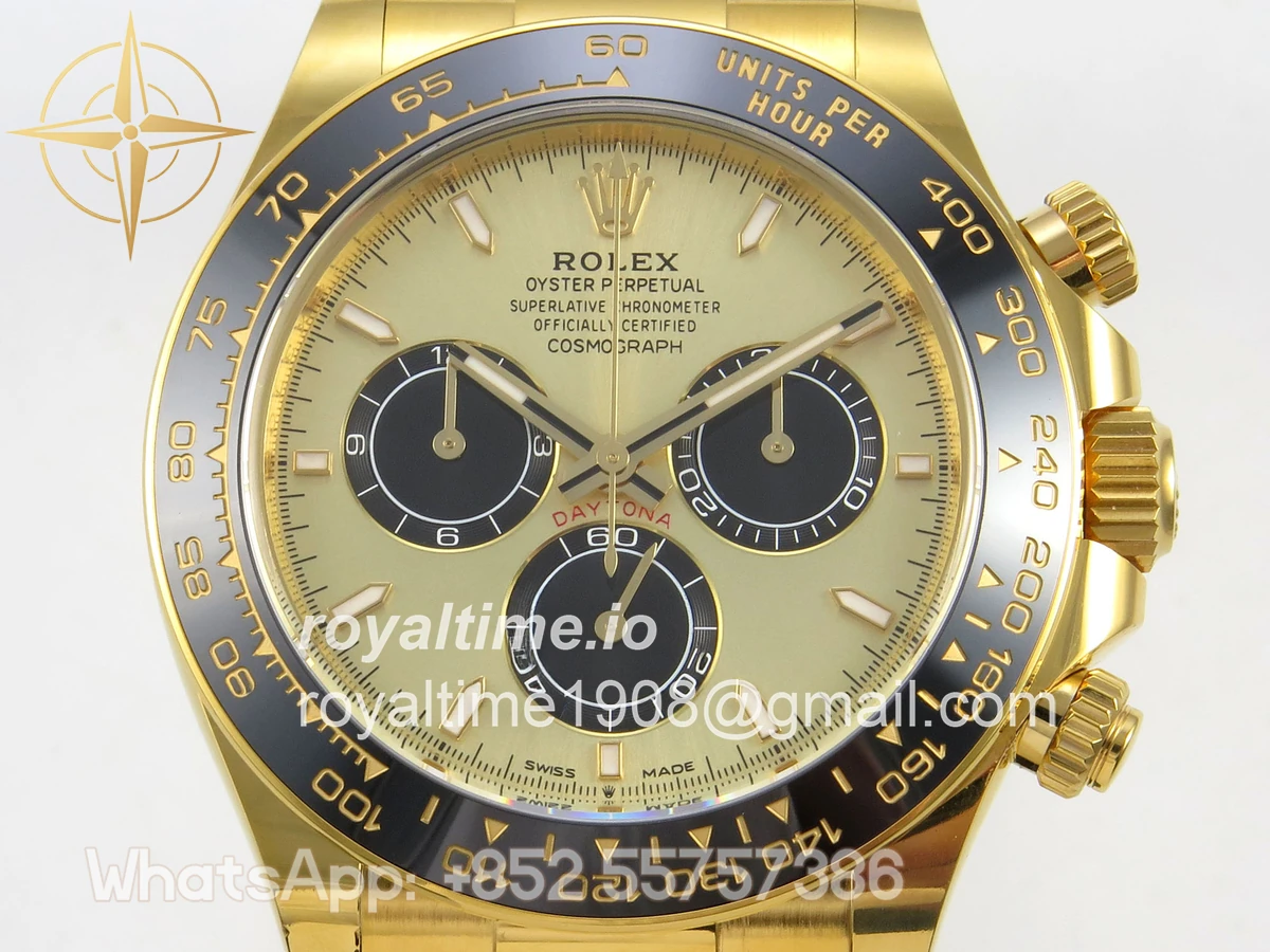 Rolex Daytona 126518 ARF YG/Black Dial on Oysterflex Strap DD4131 V2 (Weighted) - Image 2