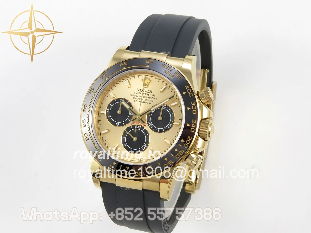 Rolex Daytona 126518 AVF YG/Black Dial on Oysterflex Strap DD4131 (Mod) - Image 3