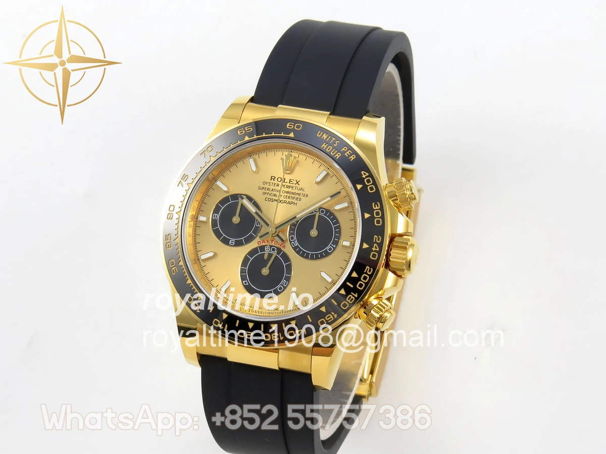 Rolex Daytona 126518 BTF YG/Black Dial on Oysterflex Strap DD4131 (Weighted) 162g - Image 3