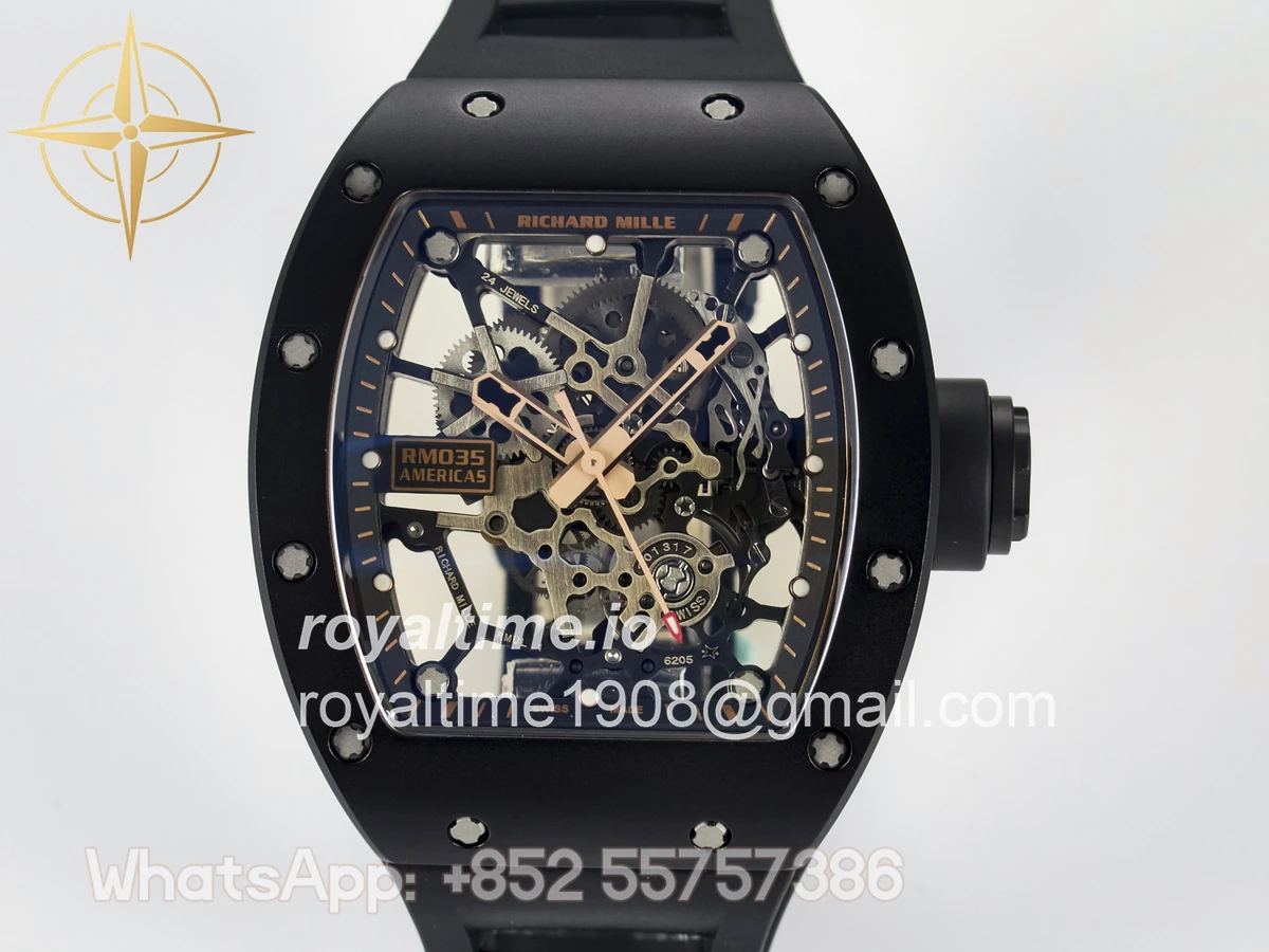 Richard Mille RM035-02 RG Black Ceramic SONIC Skeleton Dial on Black Rubber Strap RMUL1 - Image 3
