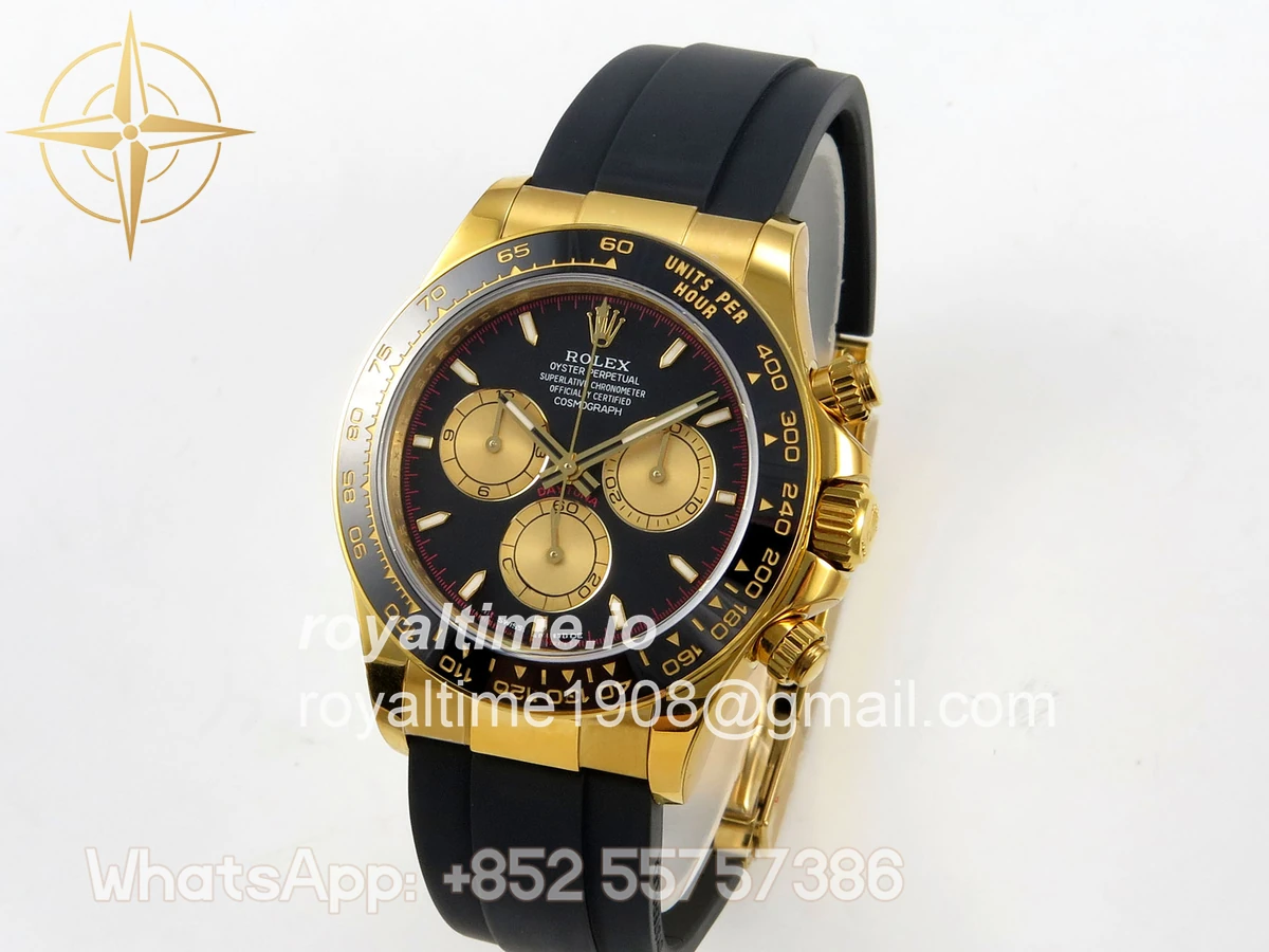 Rolex Daytona 126518 QF Black/YG Dial on Oysterflex Strap JH4131 V18 (Free Sprung) Weighted 157g - Image 3